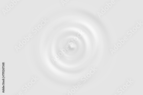 Milk drop splash wave. White water circle ripple 3d vector effect. Liquid circular yogurt texture surface. Cosmetic creme droplet puddle top view. Music impact pattern. Dairy soft drip ring design