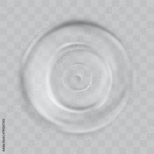 Water drop wave. Sound splash effect vector. Circle liquid rain puddle texture. 3d isolated droplet ring motion in ocean. Pure aqua raindrop with light reflection. Realistic falling drip pattern