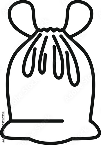 Handle bag of trash icon outline vector. Eco full sack. Junk item used