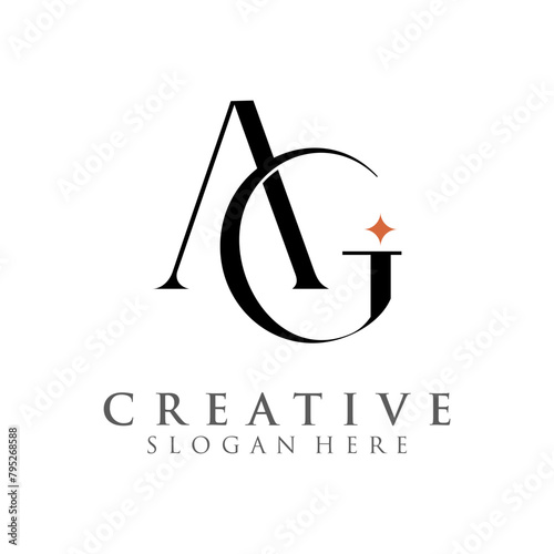 Initial Letter AG Logo Design vector Template Illustration Creative Abstract