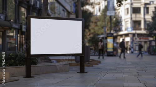 3D blank billboard mockup on the street. Template for advertisement.