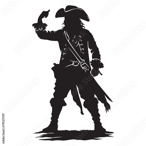 Swashbuckling Pirate Silhouette vector