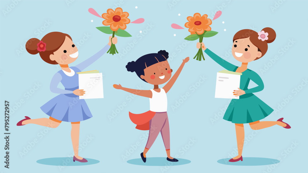 After the performances the children were presented with bouquets of flowers and certificates of accomplishment making them feel like true prima After the performances the children were presented with bouquets of flowers and certificates of accomplishment making them feel like true prima