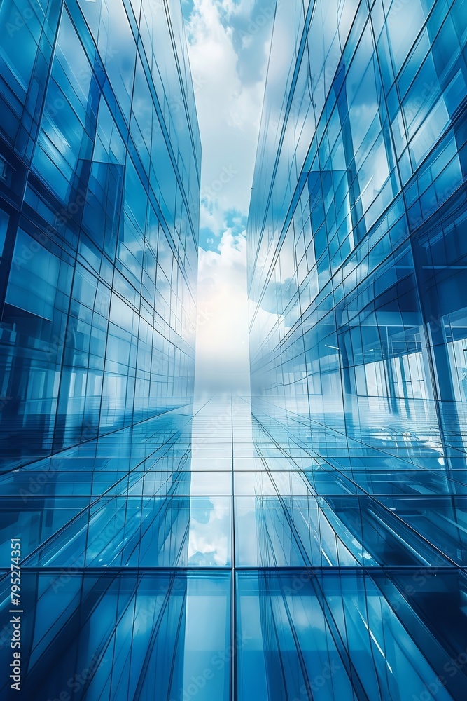 Obraz premium contemporary geometric glass structures.