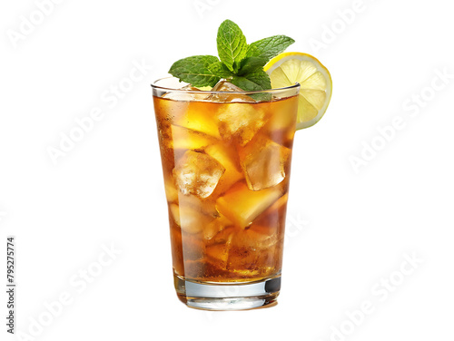 PSD a glass of iced tea with lemon and lime © Its