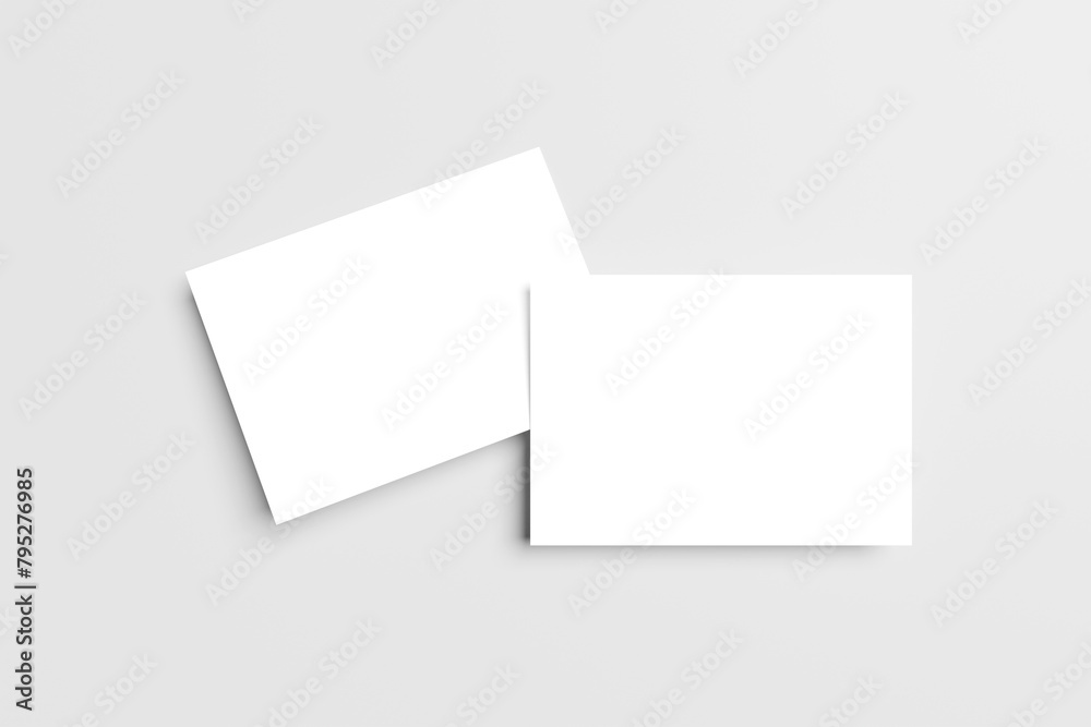 Blank white a6 postcard mockup isolated on white background. 3d rendering Blank white a6 postcard mockup isolated on white background. 3d rendering