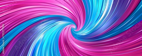 Comic-inspired  vibrant pink and blue twisted stripes create an explosive and dynamic background.