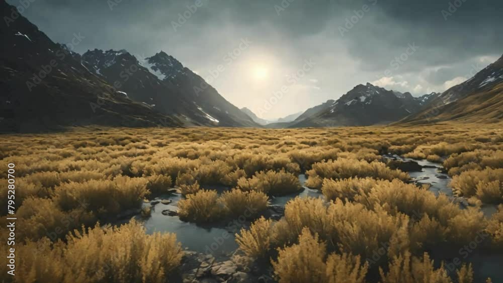 Sunrise over the mountains untouched wilderness landscape background 4k HDR Sunrise over the mountains untouched wilderness landscape background 4k HDR