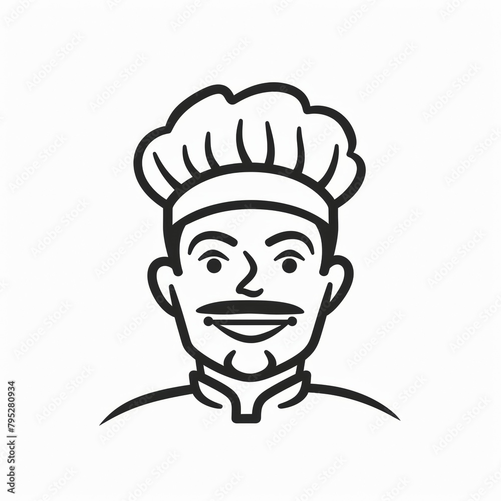 Minimalist Chef Logo with Geometric Line Art on Monochrome, Professional Kitchen Icon Emblem Minimalist Chef Logo with Geometric Line Art on Monochrome, Professional Kitchen Icon Emblem