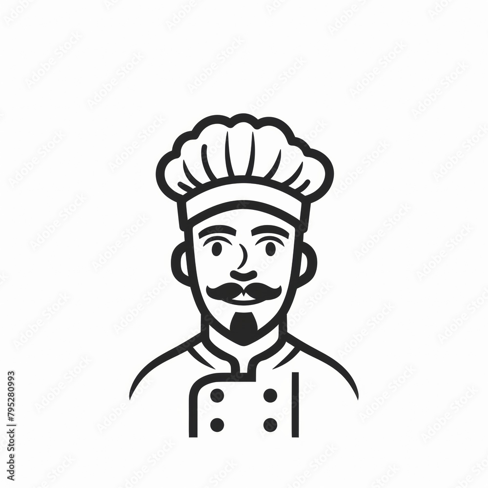 Minimalist Chef Logo with Geometric Line Art on Monochrome, Professional Kitchen Icon Emblem Minimalist Chef Logo with Geometric Line Art on Monochrome, Professional Kitchen Icon Emblem