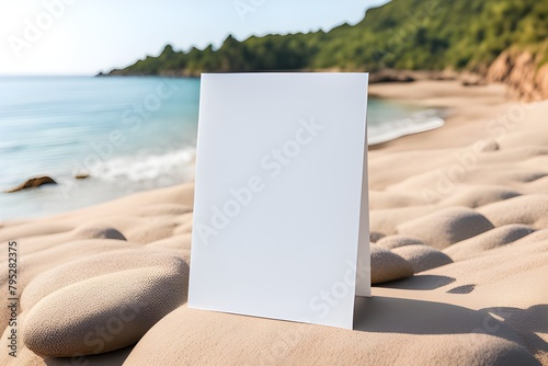 White blank paper card