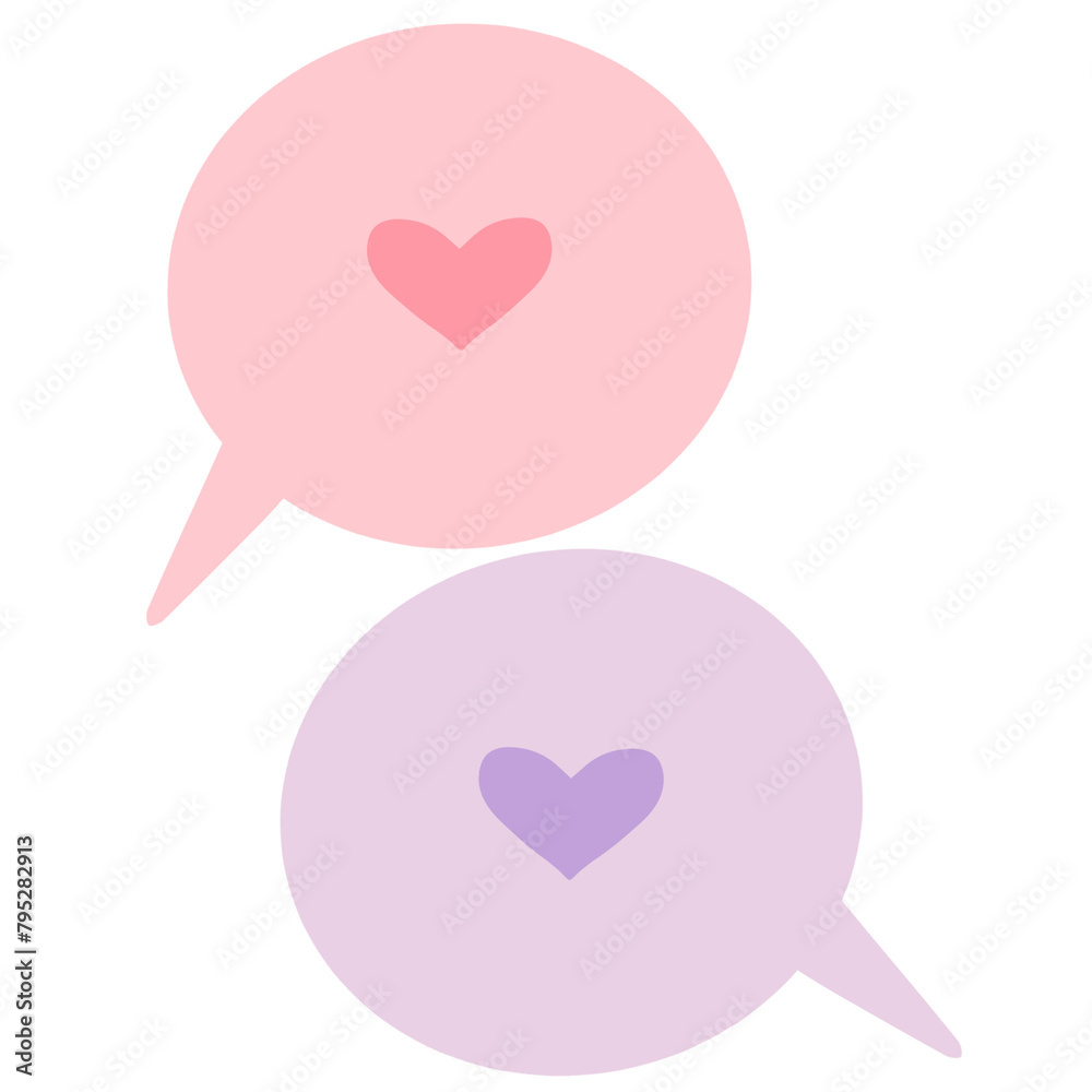 two heart with bubbles chat balloon two heart with bubbles chat balloon