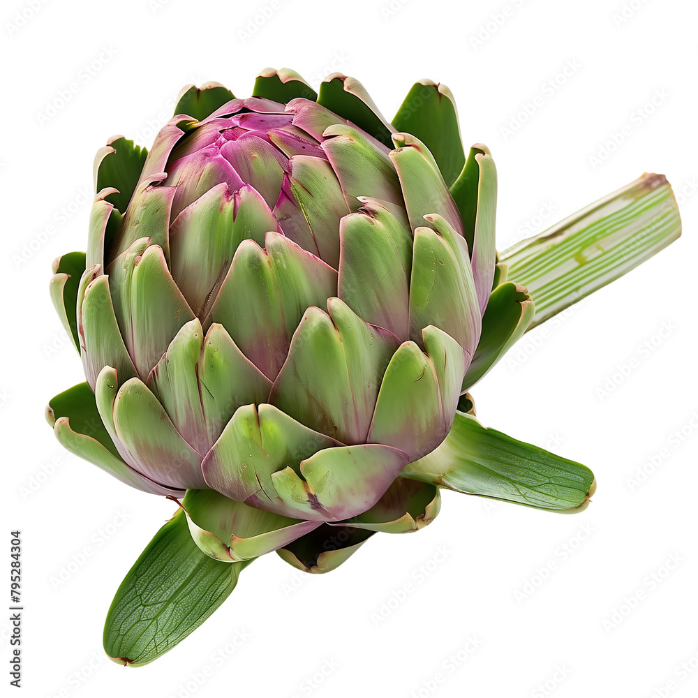Fototapeta premium Artichoke isolated on transparent background