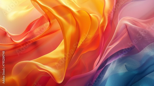 : Abstract Colorful Silk Fabric Flow