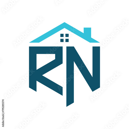 RN House Logo Design Template. Letter RN Logo for Real Estate, Construction or any House Related Business