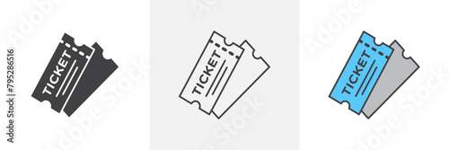 Cinema and Concert Ticket Icons Including VIP Passes in Vector