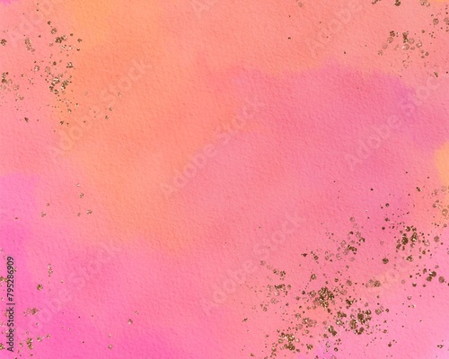 Colorful watercolor background of pink orange abstract