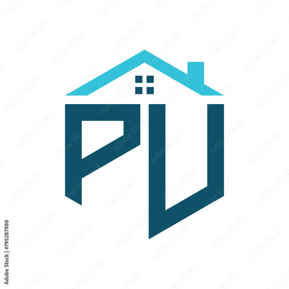 PU House Logo Design Template. Letter PU Logo for Real Estate, Construction or any House Related Business PU House Logo Design Template. Letter PU Logo for Real Estate, Construction or any House Related Business