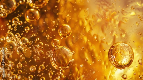 [Image of yellow and gold bubbles floating upwards in a clear liquid]