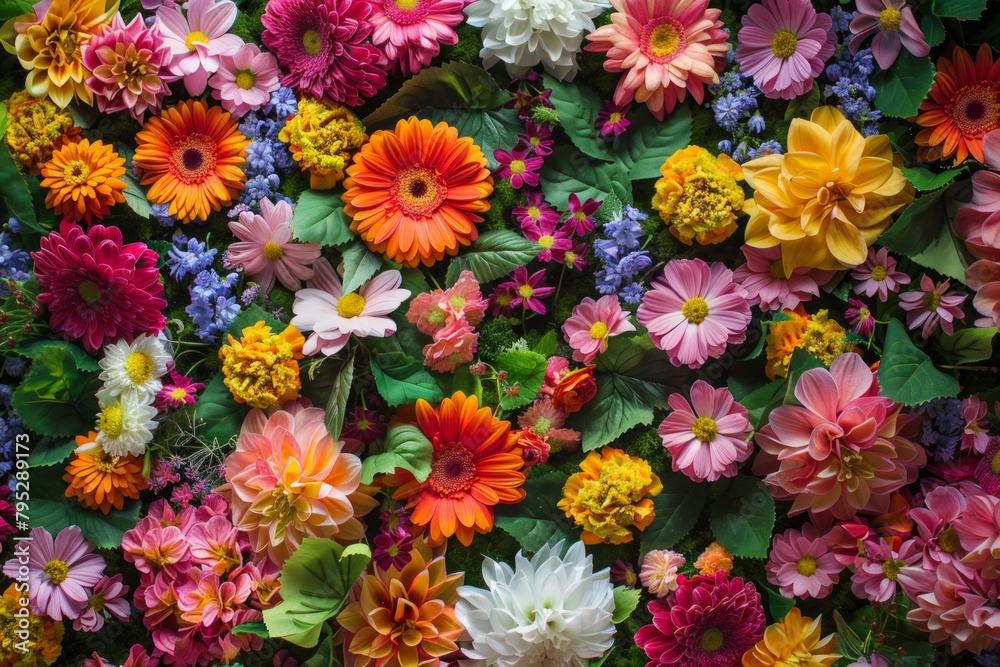 Colorful floral backdrop for background