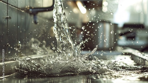 Water being poured into a sink photo