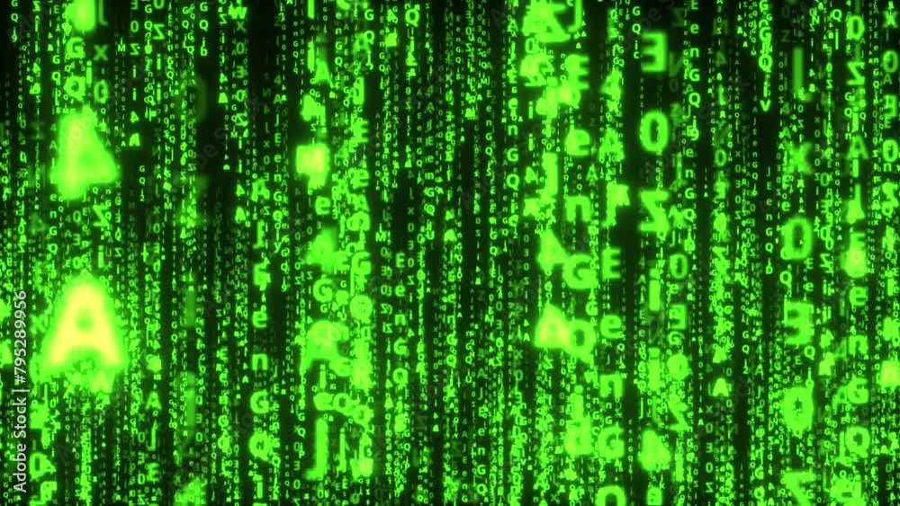 green binary code with matrix effect green binary code with matrix effect
