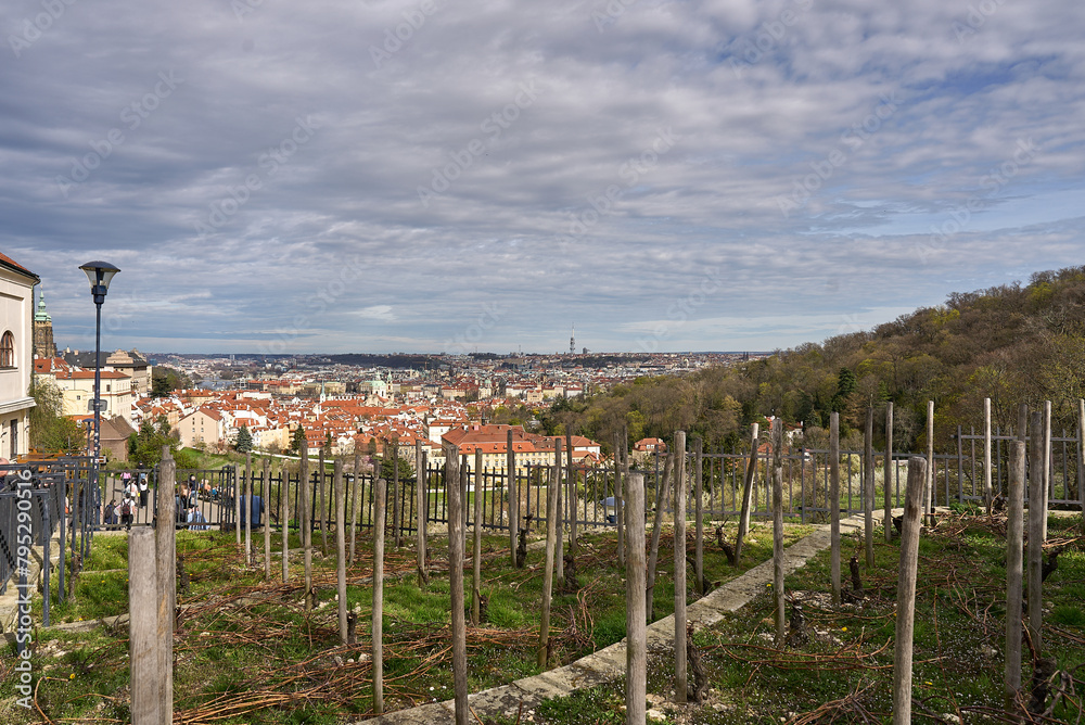 Prague , top and side view of the beautiful city of Prague . High quality photo