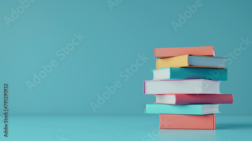 Stack of books on table
