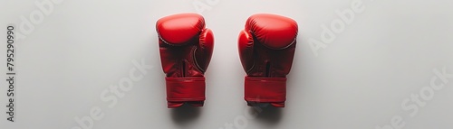 A pair of red boxing gloves on a white background. © Lucky_jl