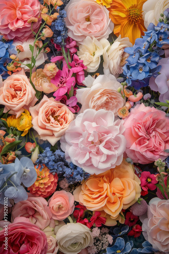 Colorful floral backdrop for background