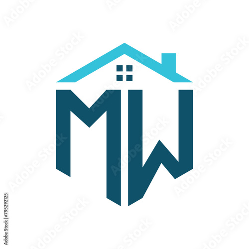 MW House Logo Design Template. Letter MW Logo for Real Estate, Construction or any House Related Business