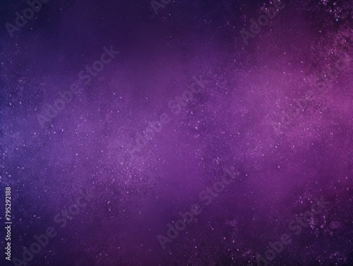 Purple color gradient dark grainy background white vibrant abstract spots on black noise texture effect blank empty pattern with copy space for product 