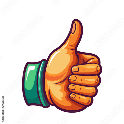 tumb up hand icon on white background