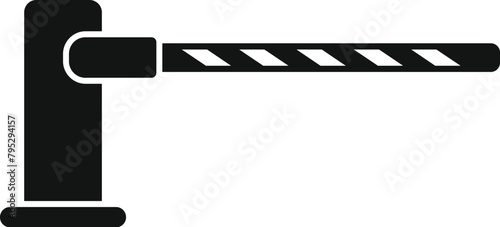 Route crossing barrier icon simple vector. Direction control. Danger cross