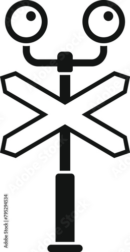 Traffic railroad light and sign icon simple vector. Transport caution. Safety equipment