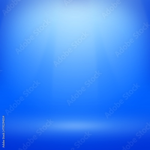 Abstract blue gradient background with spot light. Backdrop stage used as background for product display or showcase
