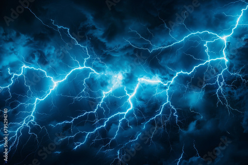 Blue lightning lines for background, visually striking photo