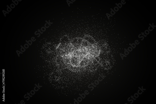 Christmas glowing bokeh confetti light and glitter texture overlay for your design. Frosting effect sugar png, salt and flour for baking, with powder white and isolated on transparent background.