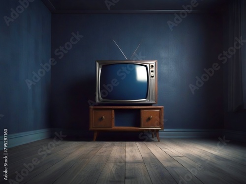 Vintage style TV room in dark color