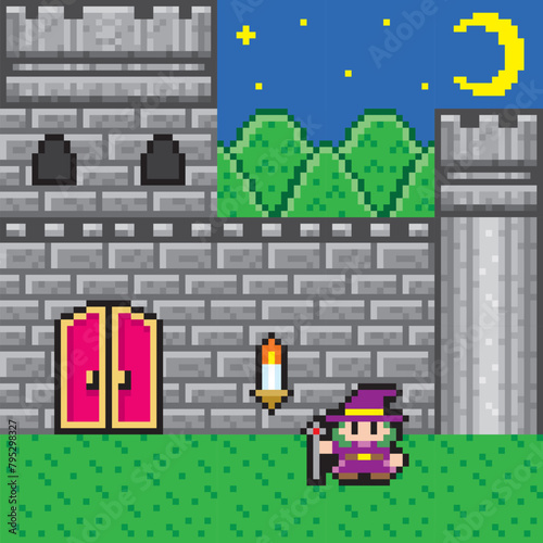 ゲーム風ドット絵　魔女ミニ画面