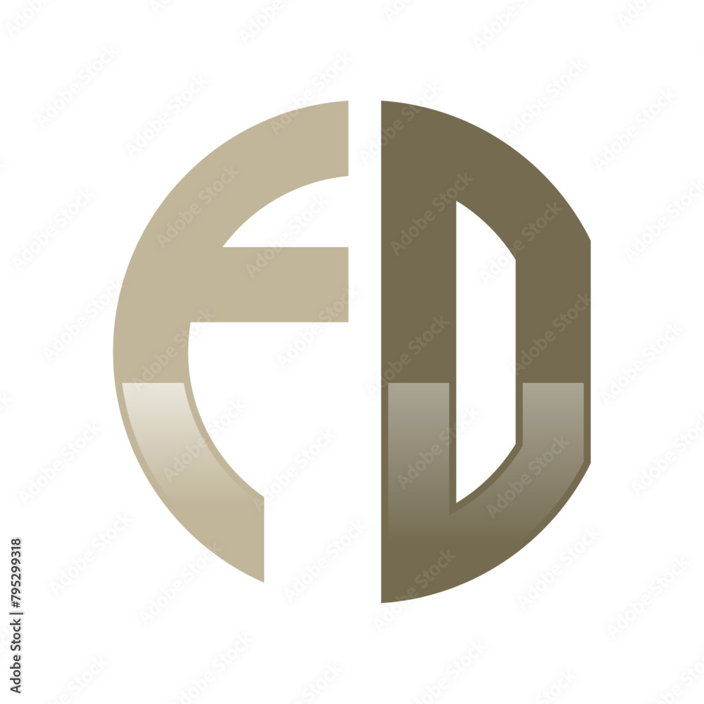 Obraz premium Initial FO Logo in a Cirle Shape