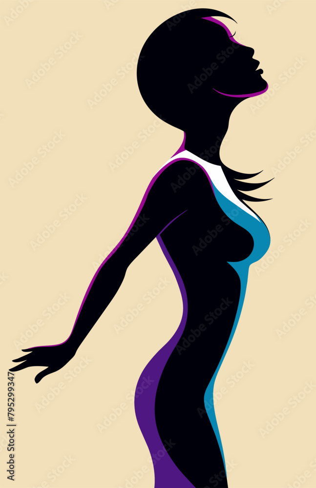 Striving for a goal: vector silhouette of a woman
Striving for a goal: vector silhouette of a woman