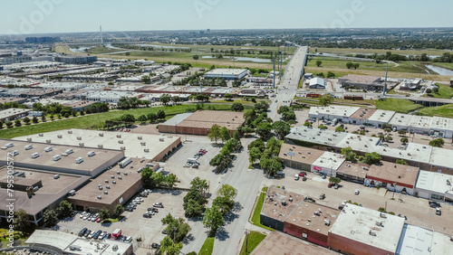 Margaret Hunt Hill Bridge, Trinity River surrounding Stemmons Corridor or Lower Stemmons mixed of industrial commercial property in northwest Dallas, Texas, Wycliff avenue to Trammell Crow Park photo