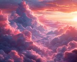 Pink and purple cloudscape