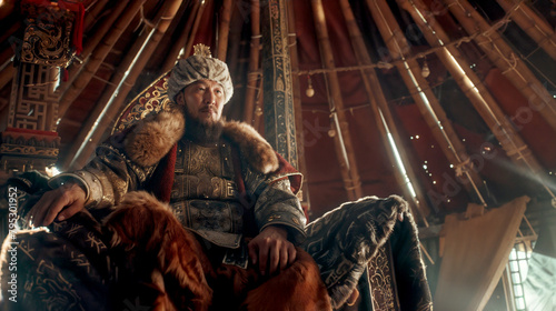 Fictional Mongolian Kahn resembling Genghis Kahn photo
