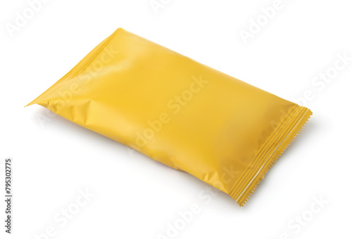 Blank yellow foil food packet