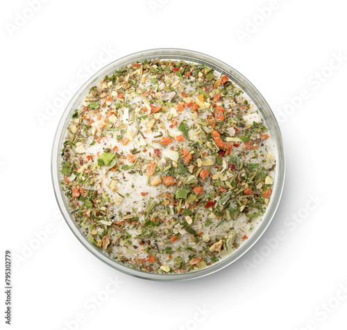 Mixed aromatic salt, spices and herbs