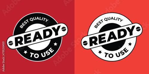 'ready to use' vector icon, best Quality, black and Yellow color, product labeling icon, stamp, logo, badge, sticker, emblem, symbol, for packaging.