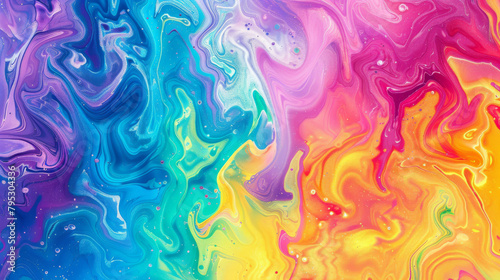 Vivid Vibrant Colors of Acrylic Paint Swirls