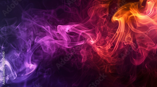 Colorful Smoke Art. Vibrant Red, Purple, and Blue Swirls Creating Abstract Pattern